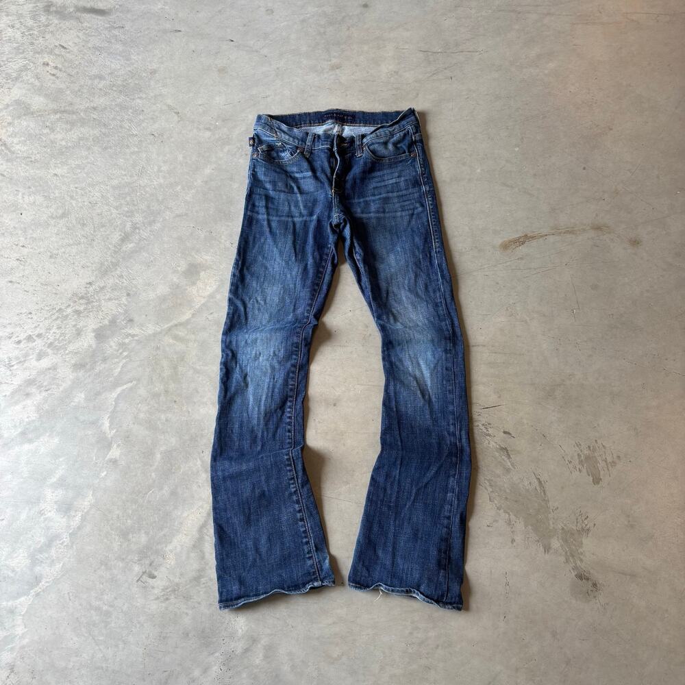 y2k vintage faded bootcut flared distressed jeans